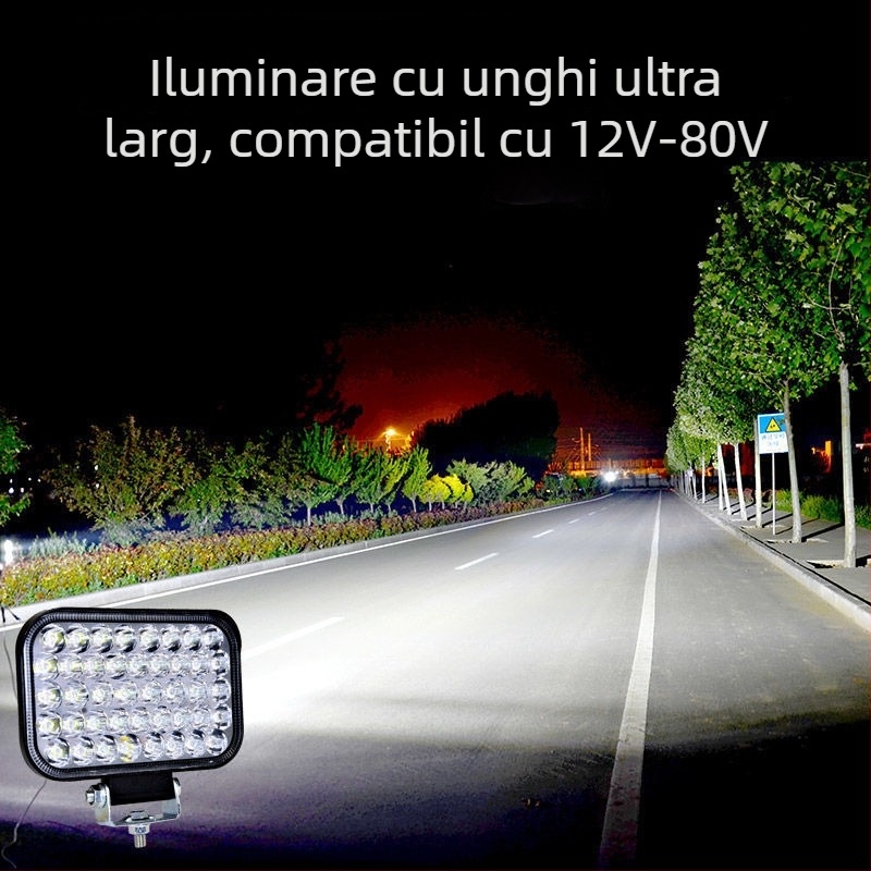 Spotlight LED pentru vehicule - 3W, corp din aluminiu turnat, capac PC, impermeabil, potrivit pentru mașini, camioane, vehicule electrice și tricicluri