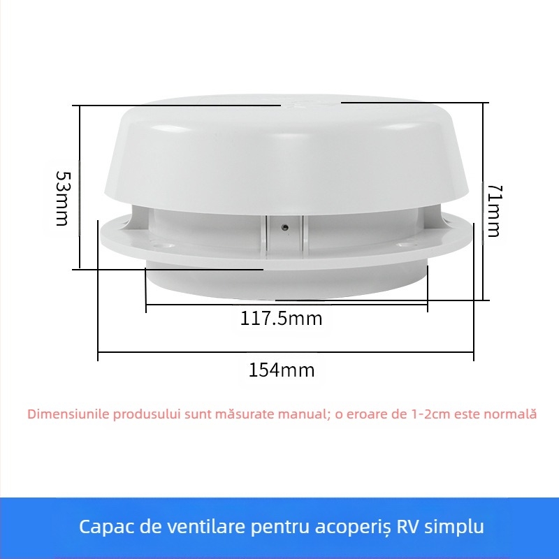 Cap de ventilație pentru acoperiș RV cu formă de ciupercă; compatibil cu RV și caravane; fără personalizare a procesării