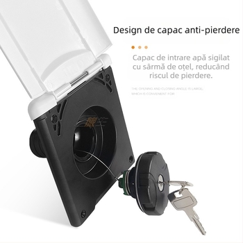 Port de realimentare cu gravitație pentru RV, intrare pătrată de combustibil cu capac și lacăt, accesorii de modificare pentru RV