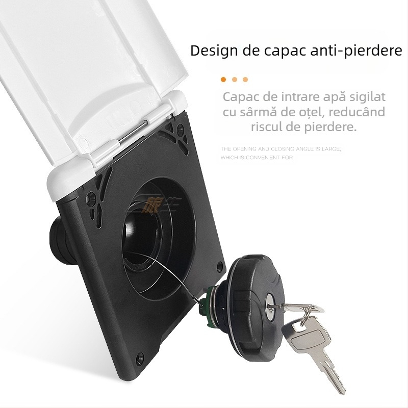 Port de realimentare cu gravitație pentru RV, intrare pătrată de combustibil cu capac și lacăt, accesorii de modificare pentru RV