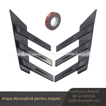 SDJ spoiler lateral universal pentru geamul spate, autocolante decorative din fibră de carbon