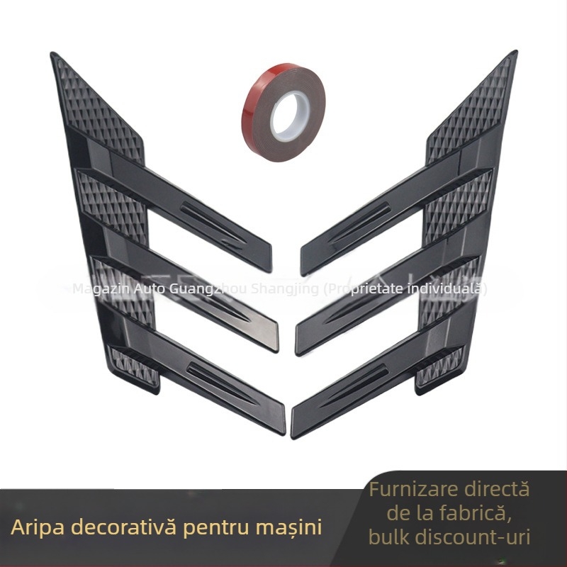 SDJ spoiler lateral universal pentru geamul spate, autocolante decorative din fibră de carbon