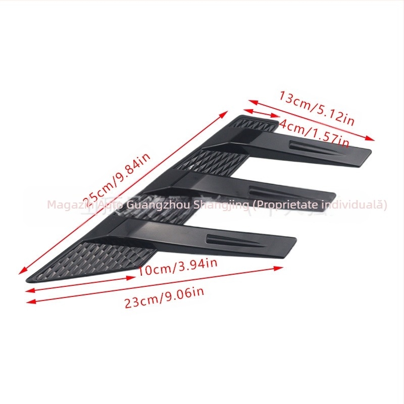 SDJ spoiler lateral universal pentru geamul spate, autocolante decorative din fibră de carbon