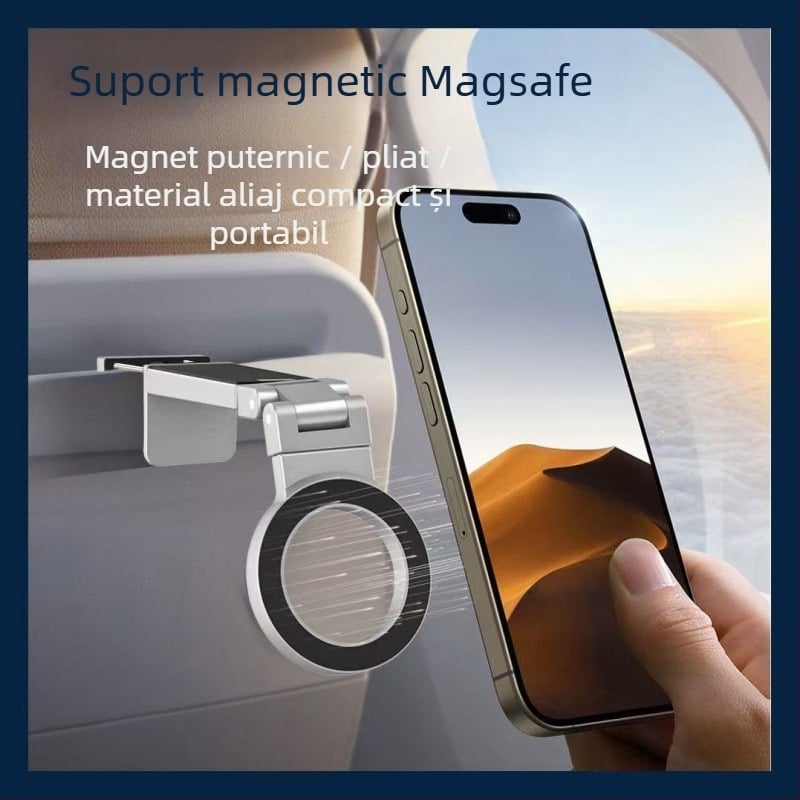 Suport de masă pentru telefon - aliaj de aluminiu, pliere magnetică, reglabil, portabil