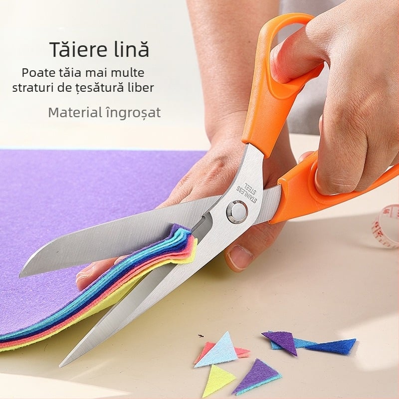 Foarfece de croitor din oțel inoxidabil, cu mâner ergonomic ce economisește efortul, pentru tăierea țesăturii și a hârtiei