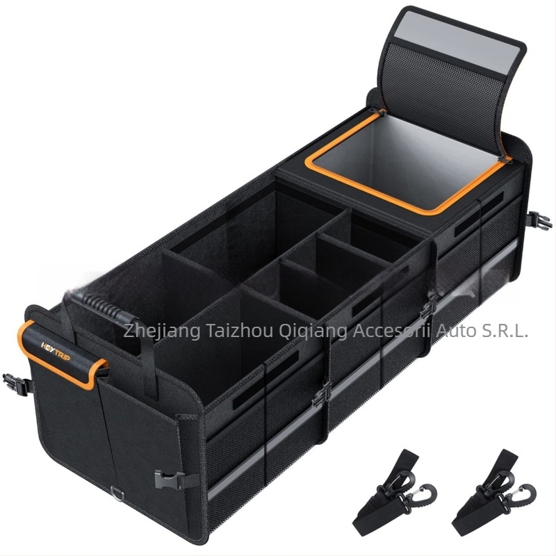 Cutie de depozitare auto izolare, impermeabilă, pliabilă, cu mâner și roți