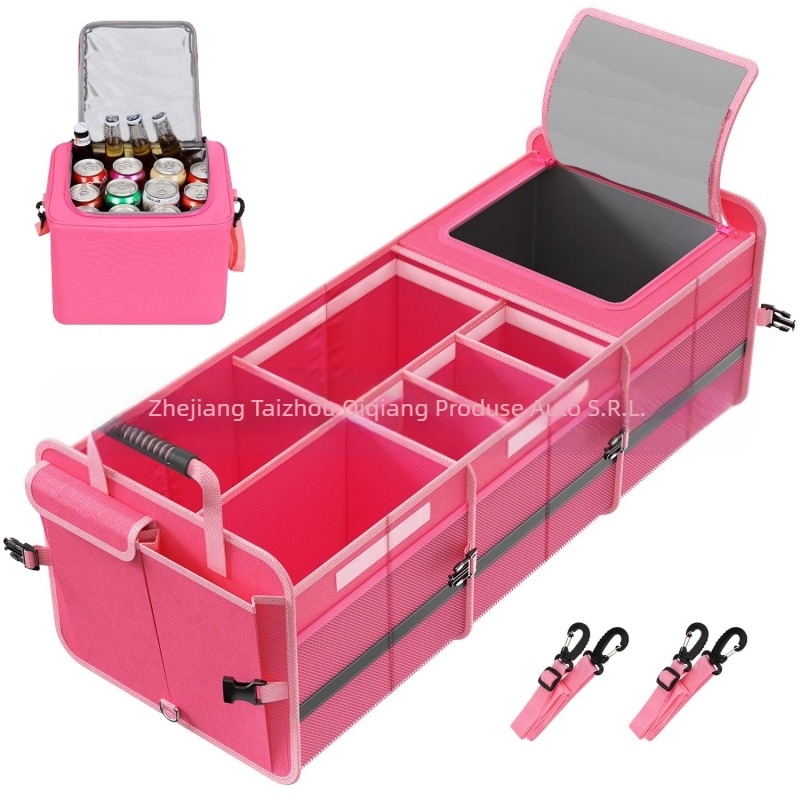 Cutie de depozitare auto izolare, impermeabilă, pliabilă, cu mâner și roți