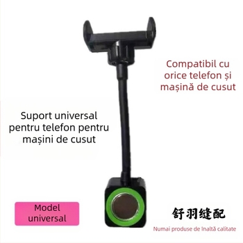 Suport universal pentru telefon pentru mașina de cusut — prindere magnetică puternică, rotire la 360°, rezistent la șocuri