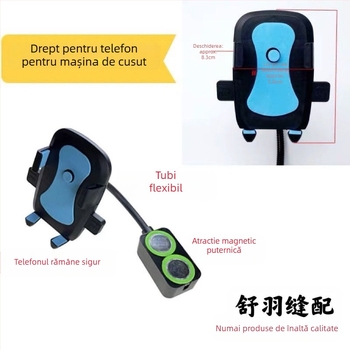 Suport universal pentru telefon pentru mașina de cusut — prindere magnetică puternică, rotire la 360°, rezistent la șocuri