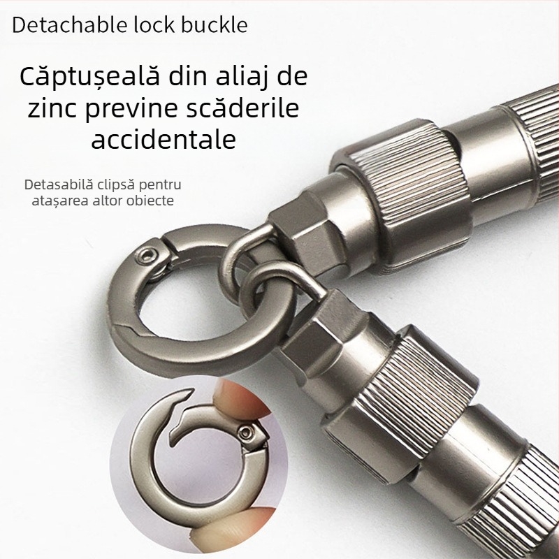 Soson cablu de date 2-în-1 cu lanyard pentru USB-C și Lightning, cablu împletit, PD60W încărcare rapidă, cataramă din aliaj de zinc