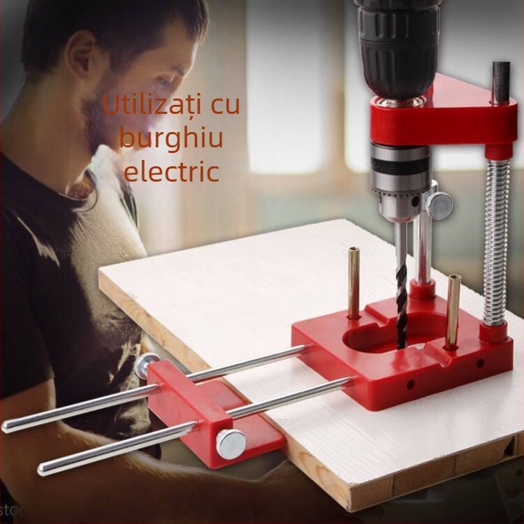 Woodpeckers locator portabil pentru găurire – locator de precizie pentru tâmplă, construcție din metal și plastic tehnic, pentru întreținere casnică