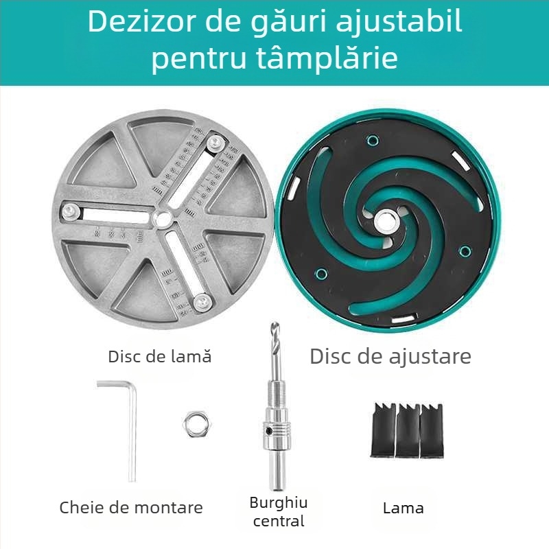 Unealtă reglabilă multifuncțională pentru găurire în lemn, plăci de gips, plastic și aluminiu