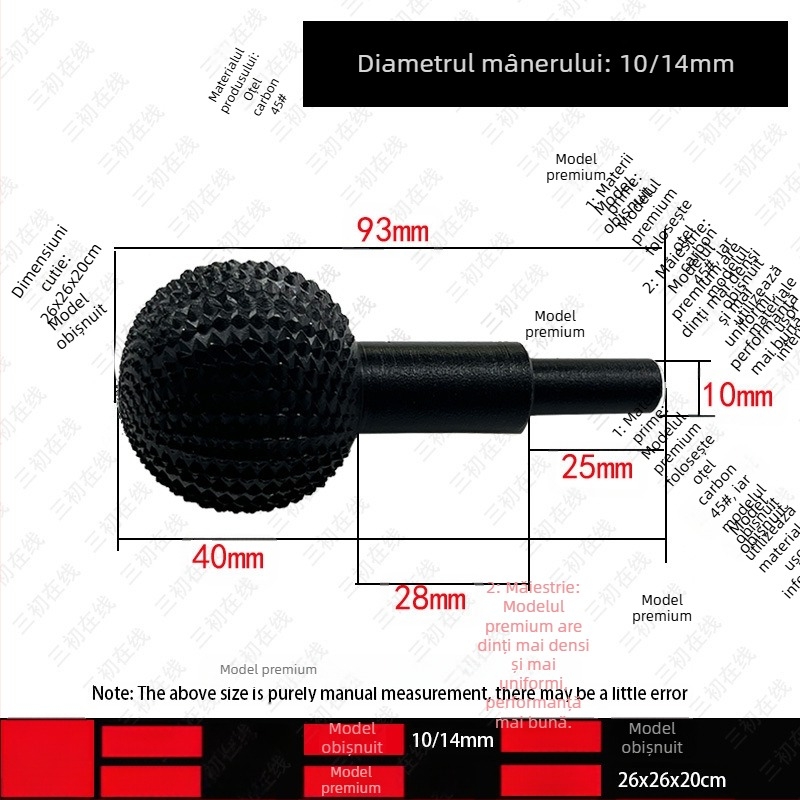 Cap de șlefuire pentru polizor unghiular pentru prelucrarea lemnului, oțel carbon, model SCQ02-A1, brand Three Early Online, aplicații: tăiere și sculptare a golurilor în lemn