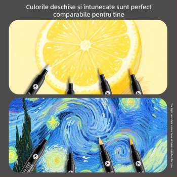 Marker acrilic cu vârf dublu, rezistent la apă, vârf moale pentru graffiti