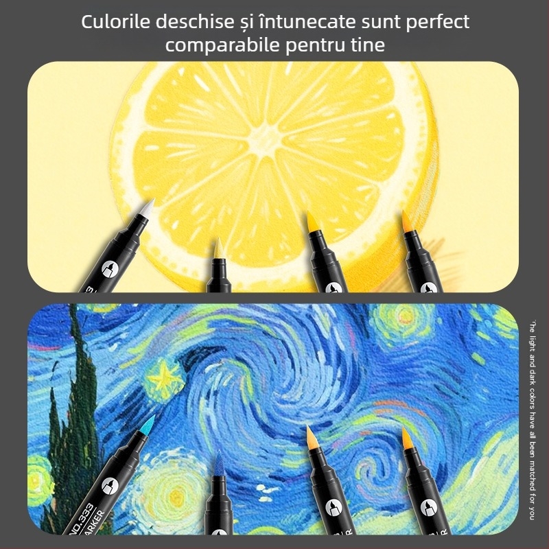 Marker acrilic cu vârf dublu, rezistent la apă, vârf moale pentru graffiti