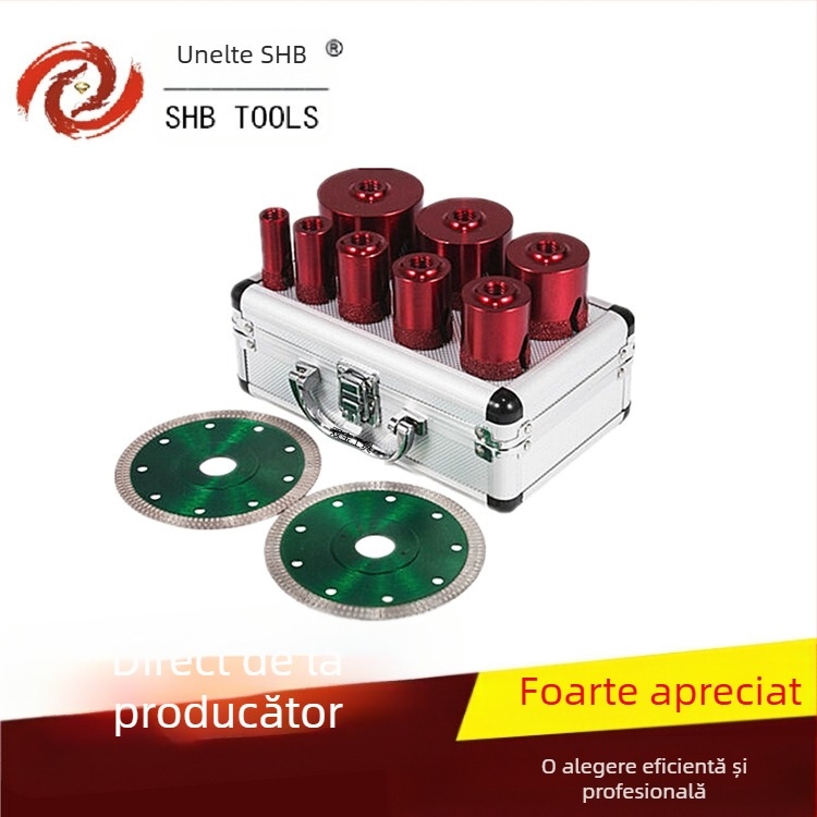 Set de burghie diamantate sudate M14 pentru găurire plăci și granit, brazare în vid, aliaj metalic