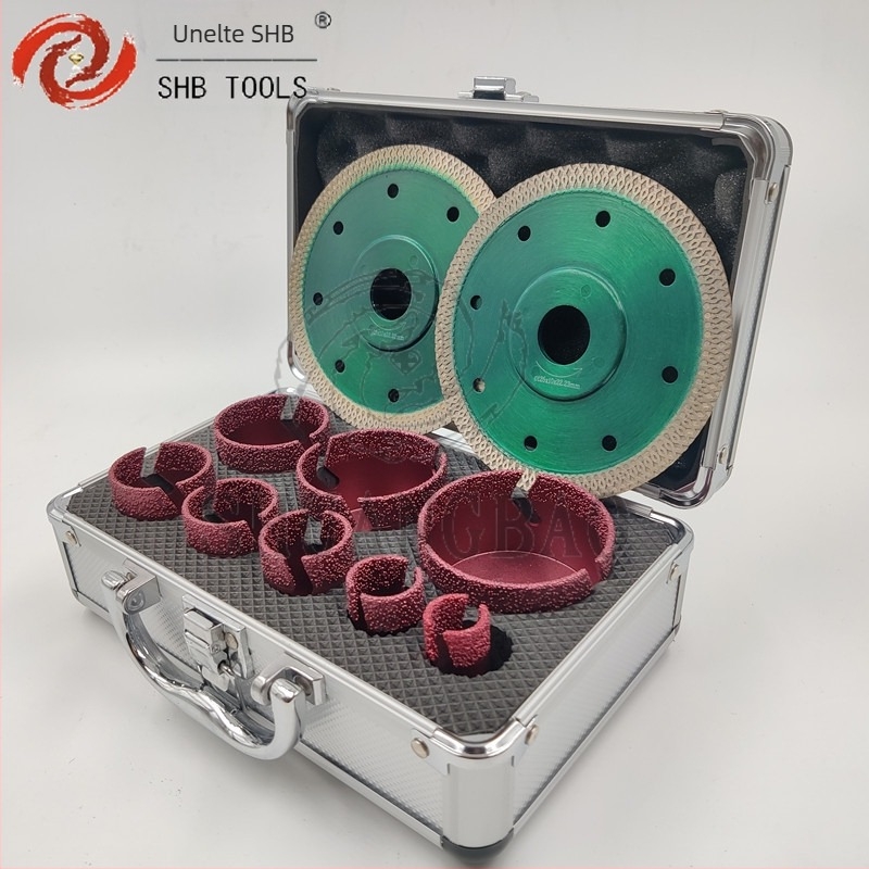 Set de burghie diamantate sudate M14 pentru găurire plăci și granit, brazare în vid, aliaj metalic