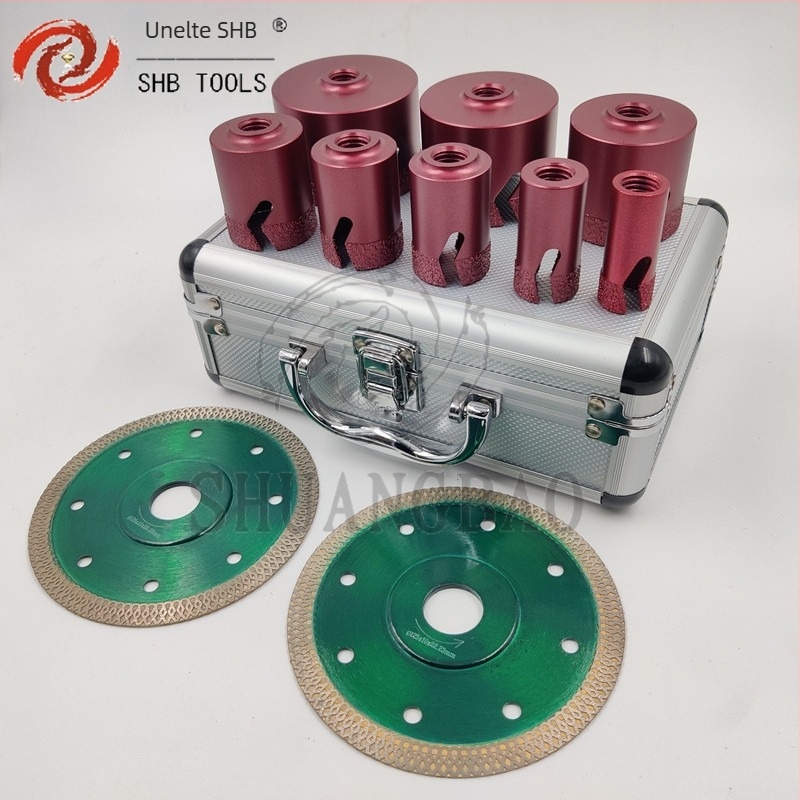 Set de burghie diamantate sudate M14 pentru găurire plăci și granit, brazare în vid, aliaj metalic