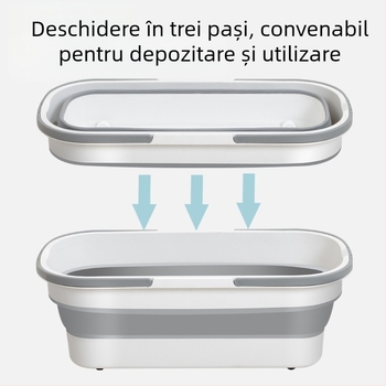 Găleată pentru mop din silicon, pliabilă, pentru spălarea auto în exterior, capacitate de încărcare peste 10 kg