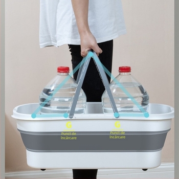 Găleată pentru mop din silicon, pliabilă, pentru spălarea auto în exterior, capacitate de încărcare peste 10 kg