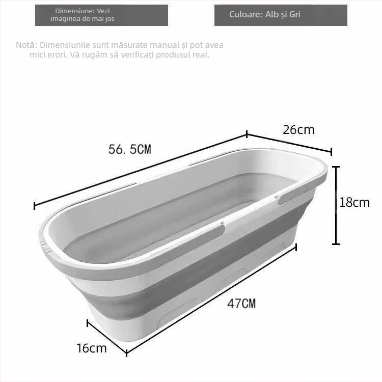 Găleată pentru mop din silicon, pliabilă, pentru spălarea auto în exterior, capacitate de încărcare peste 10 kg