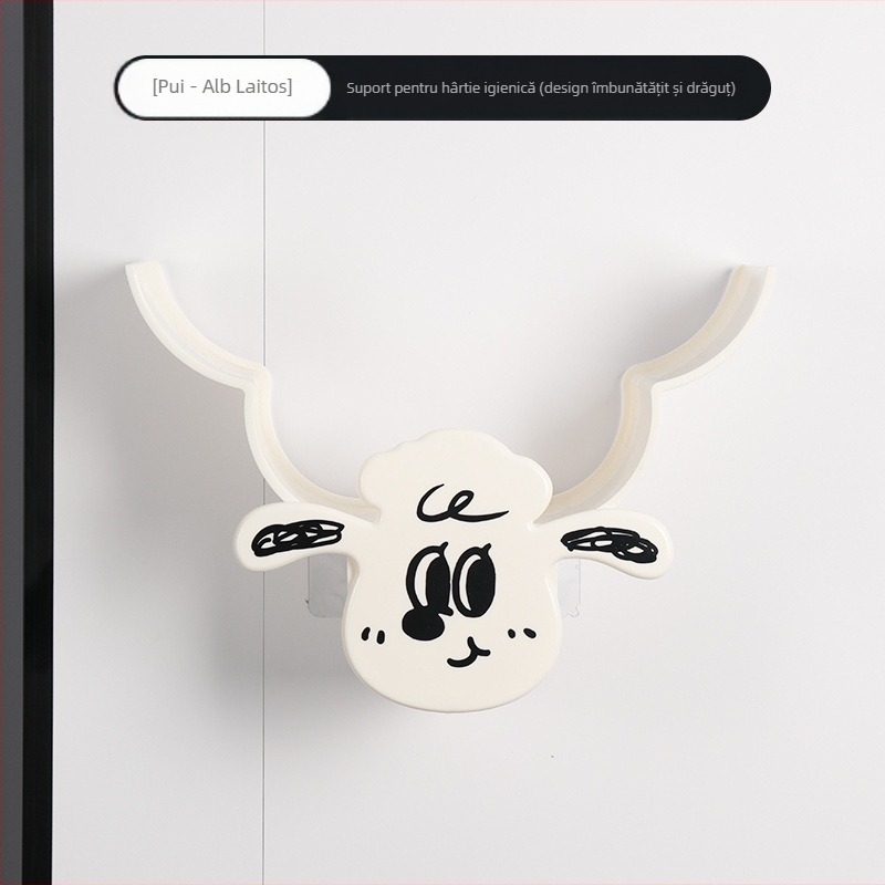 Decorațiune de perete pentru cutia de șervete, model Sheep Tissue Box, material plastic, stil modern minimalist, marca Bandao.