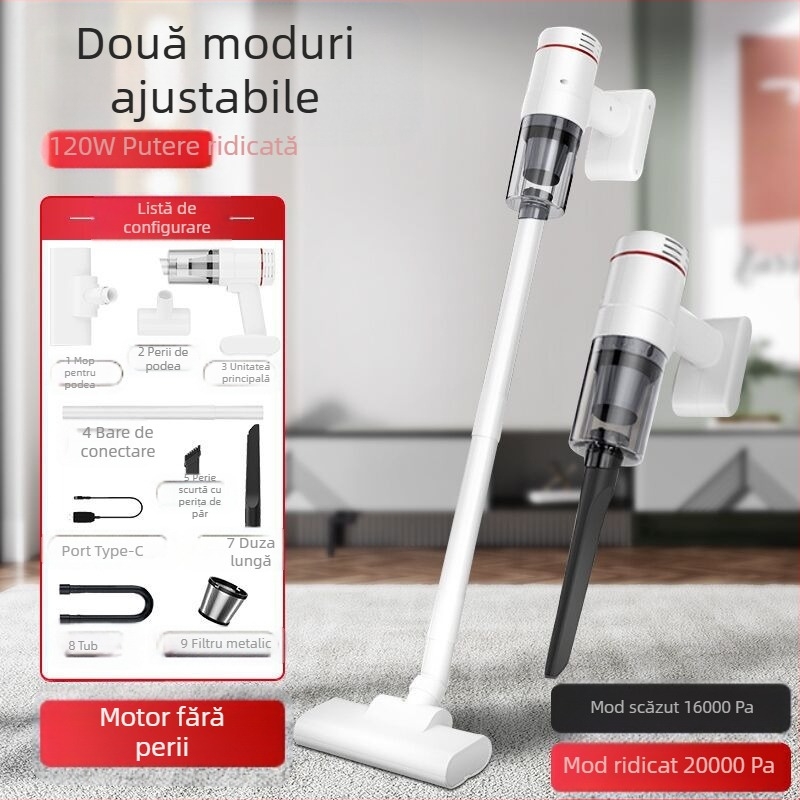 Aspirator portabil pentru mașină cu aspirație 10000 Pa, 120 W, reîncărcabil, fără fir