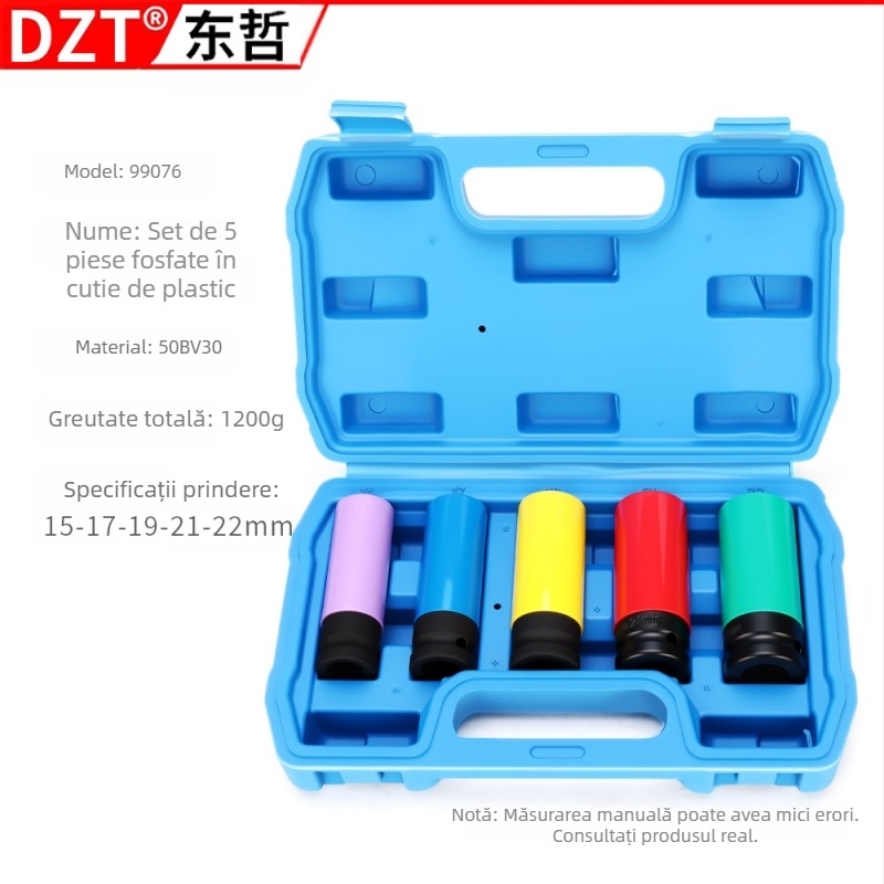 Set de husă pentru cheia cu soclu, 3 piese, oțel crom-vanadiu, cromare lucioasă, standard metric