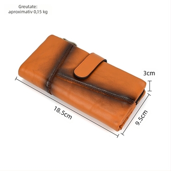 Portofel din piele naturală, retro, cu două pliuri, stil urban, model 0049, căptușeală poliester-cotton