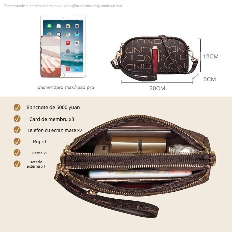 Geantă crossbody pentru femei, stil pătrat, PVC, fermoar, pentru timpul liber