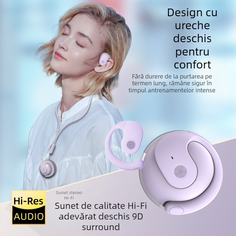 An shengye căști wireless cu agățătoare pentru urechi, Bluetooth 5.4, IPX5, autonomie 4-8 h, rază de 10 m, stereo