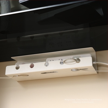 Gestionare cabluri sub birou – cutie-slot pentru cabluri, organizare fire, montaj fără găuri