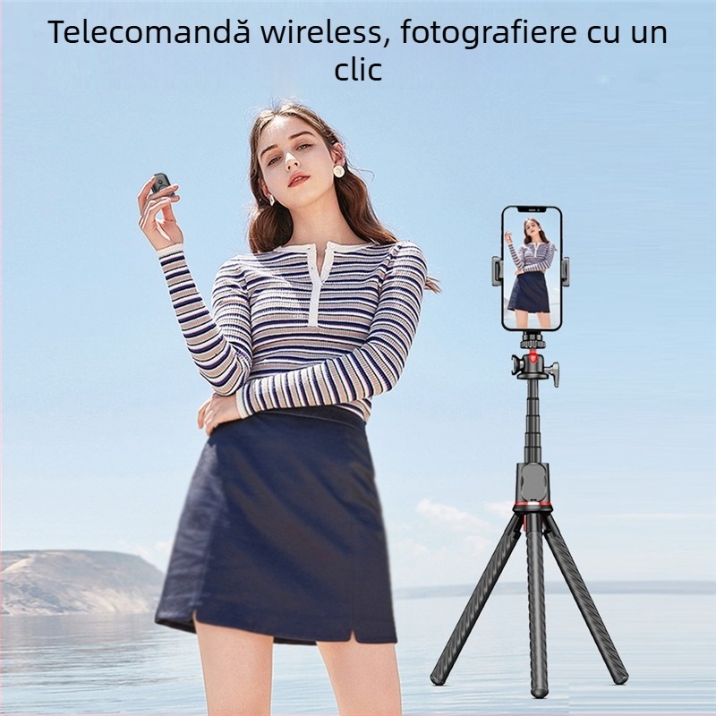 Three Eight C03: Trepied caracatiță pentru telefon și GoPro cu telecomandă Bluetooth – Plastic