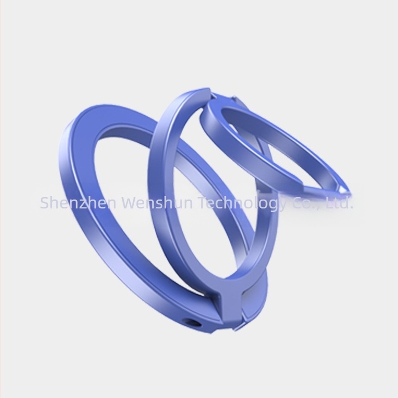 Suport pentru telefon cu inel magnetic, din aliaj, design pliabil în trei părți, include placă magnetică, bandă adezivă lavabilă, etichetă lucioasă