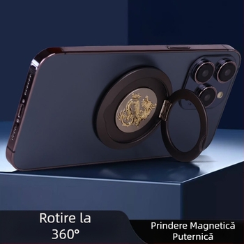 Suport metalic pentru telefon cu inel magnetic MagSafe, rotire la 360°, compatibil MagSafe