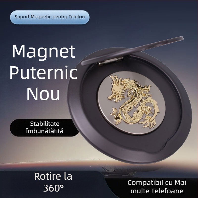 Suport metalic pentru telefon cu inel magnetic MagSafe, rotire la 360°, compatibil MagSafe