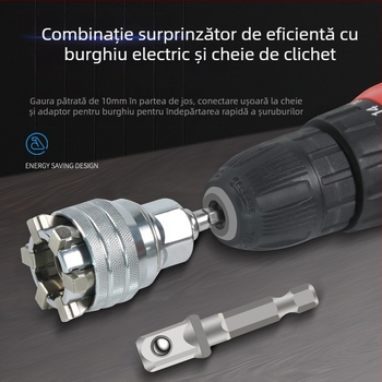 Zhang Chen Universal Socket Wrench și Set de Instrumente Multifuncțional — Oțel 45#, finisaj crom lustruit, Tip: Socket Wrench