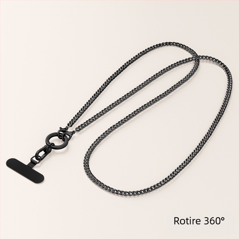 Lanier pentru telefon mobil cu curea metalică și cataramă metalică, finisaj electroplacat, unisex, clips metalic