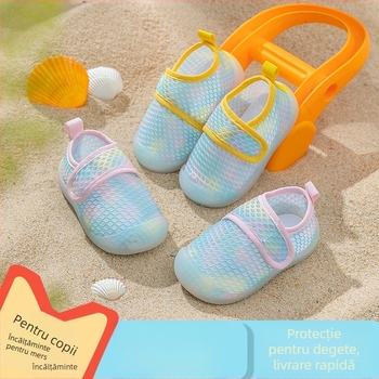 Pantofi pentru bebeluși și copii mici, cu partea superioară din plasă, respirabili, închidere Velcro, talpă joasă, pentru 12–36 luni