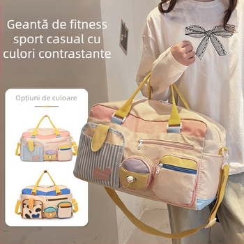 Geantă de călătorie portabilă Dopamine pentru femei, stil casual street-trend, capacitate mare 20–35L, material Oxford, impermeabilă și ultraușoară, pentru călătorii de agrement (20–35L, material Oxford, impermeabilă & ultraușoară, Street trend, Leisure tr