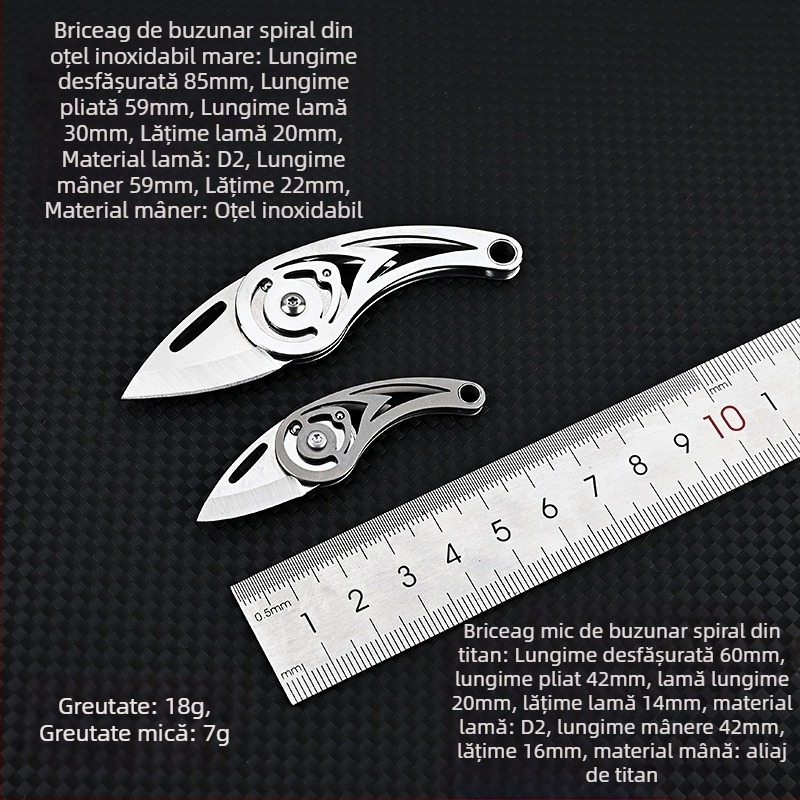 Cuțit pliabil mini, oțel inoxidabil, breloc, Brand: Altă
