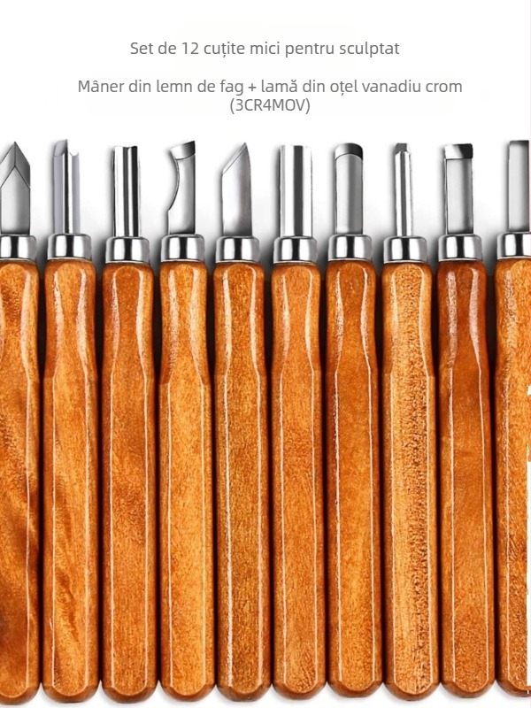 Set de cuțite pentru sculptură în lemn – Unealtă multifuncțională pentru sculptură în lemn și gravură pe ștampile din cauciuc