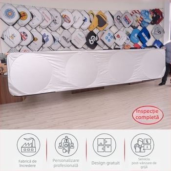 Panel parasol pentru camion cu montaj autoadeziv, material bandă argintie, compatibilitate generală, greutate 0.52 kg