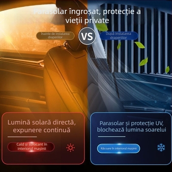 Cortină magnetică pentru geamul din spate al mașinii, panou de confidențialitate, izolație termică și protecție pentru copii
