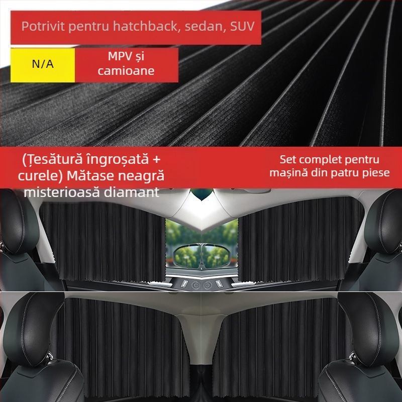 Cortină magnetică pentru geamul din spate al mașinii, panou de confidențialitate, izolație termică și protecție pentru copii