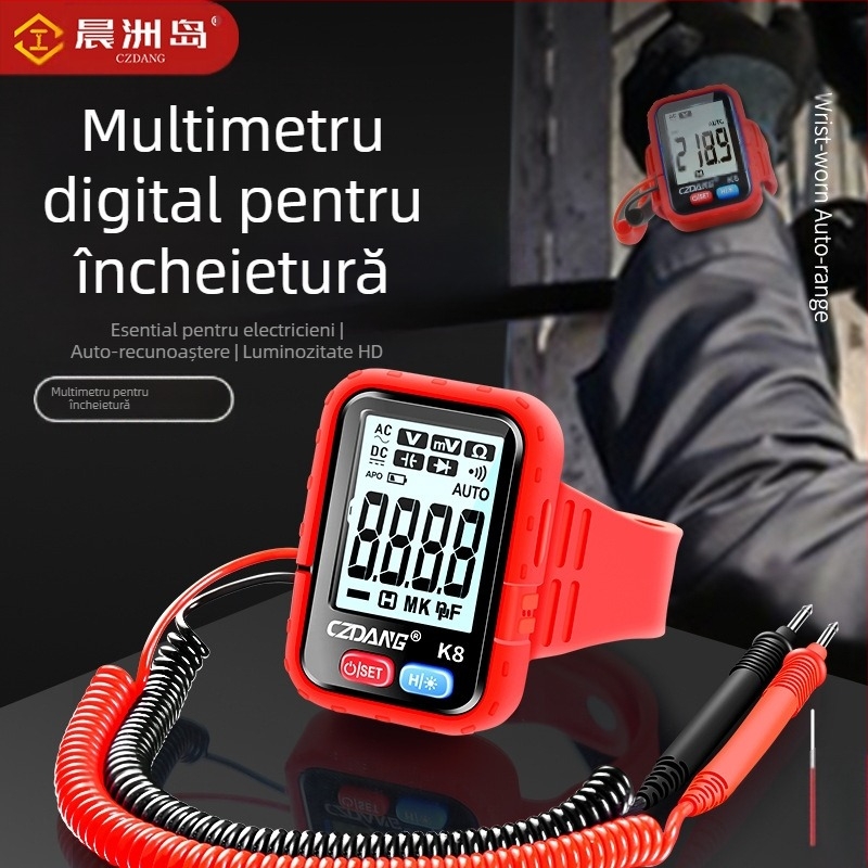 Multimetru digital cu precizie înaltă, multifuncțional, cu brățară iluminată