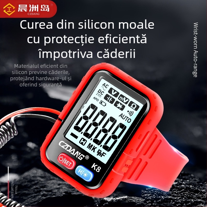 Multimetru digital cu precizie înaltă, multifuncțional, cu brățară iluminată