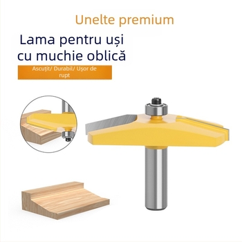 Freză pentru porți cu margine înclinată, vârf balon, arbore de 12, pentru tâmplă mobilier