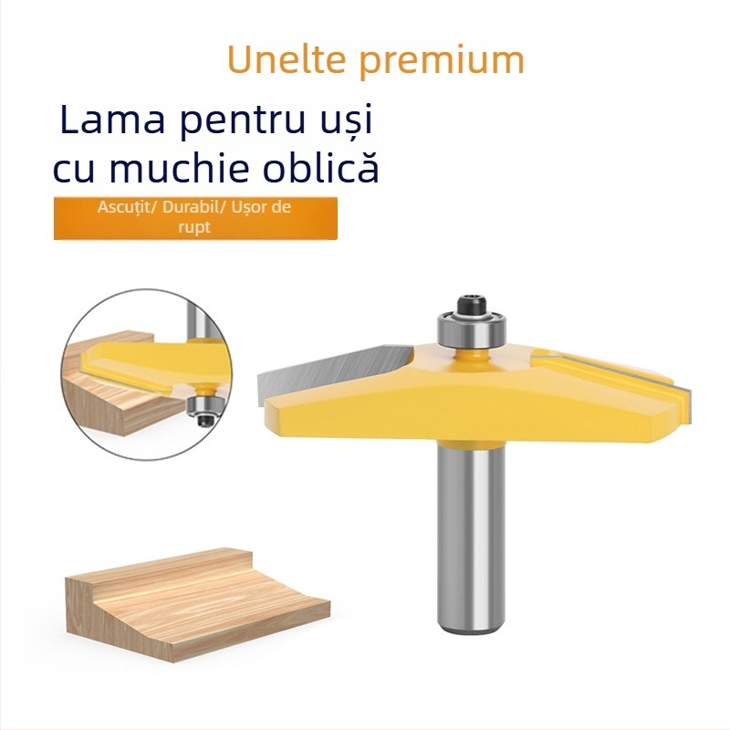 Freză pentru porți cu margine înclinată, vârf balon, arbore de 12, pentru tâmplă mobilier