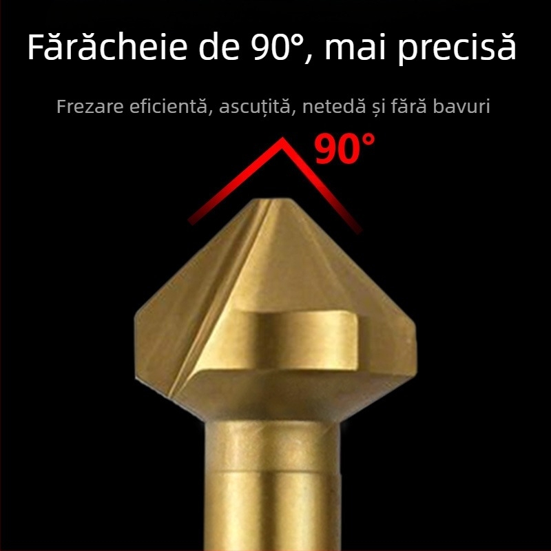 Journalists 90° cu 3 muchii, acoperire titan, freză pentru canelare și deschidere de găuri pentru prelucrarea lemnului, ascuțit complet